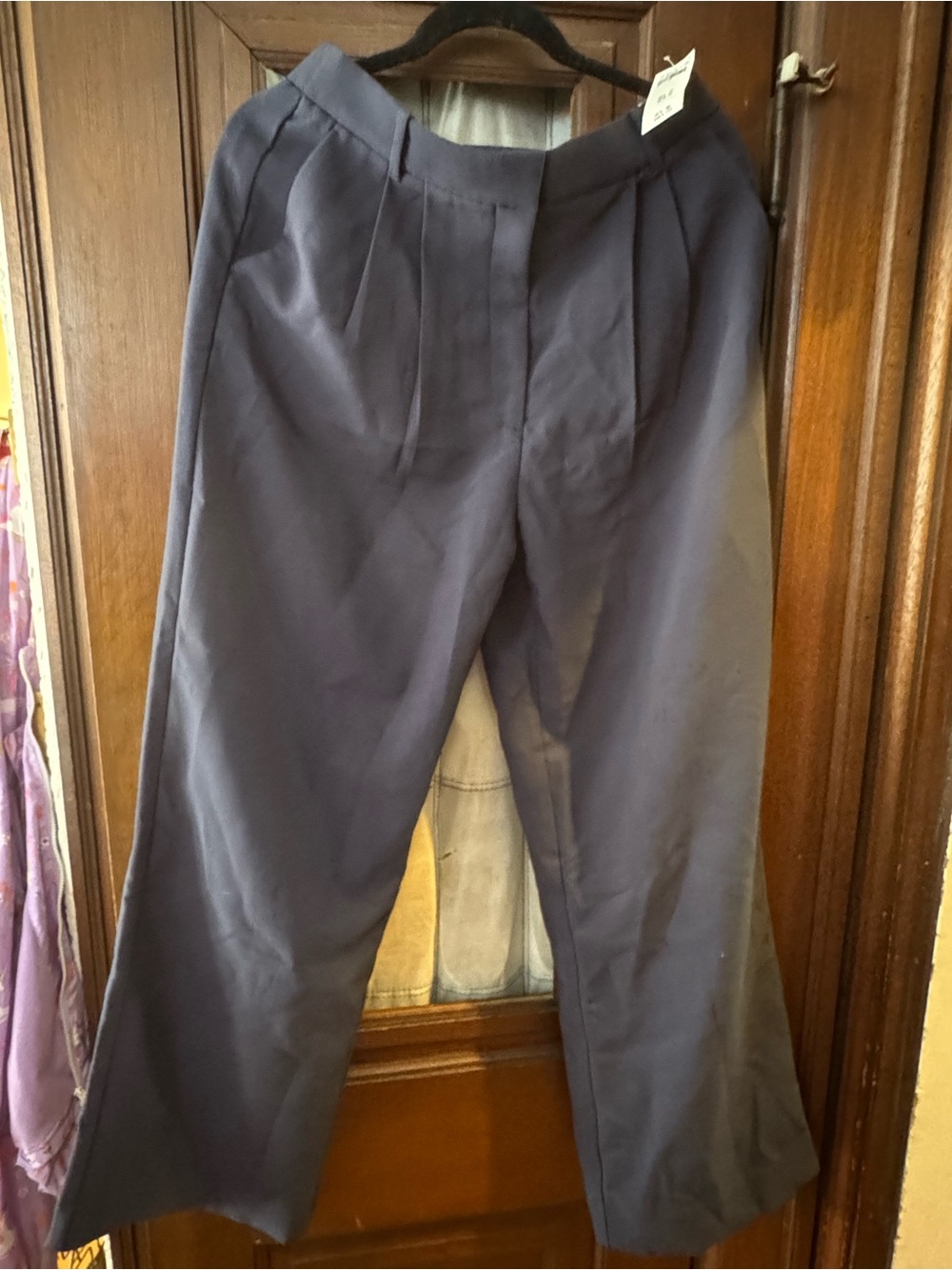 Abercrombie & Fitch Sloane Tailored wide leg Pant in Navy size 31/12 - Picture 7 of 8